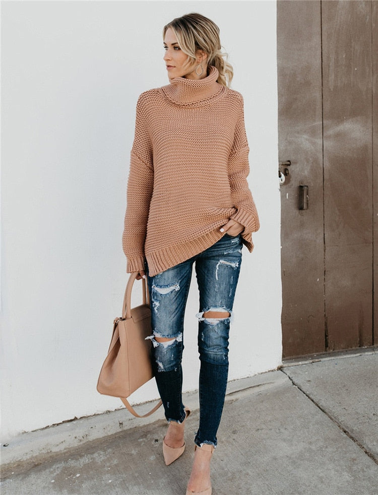Turtleneck Autumn Winter Pullover Oversize Sweater