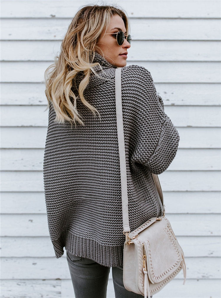 Turtleneck Autumn Winter Pullover Oversize Sweater