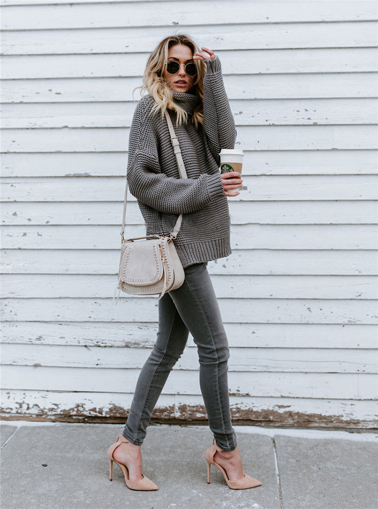Turtleneck Autumn Winter Pullover Oversize Sweater