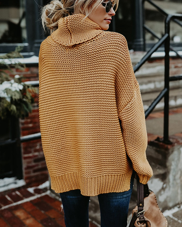 Turtleneck Autumn Winter Pullover Oversize Sweater