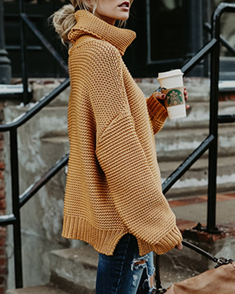Turtleneck Autumn Winter Pullover Oversize Sweater
