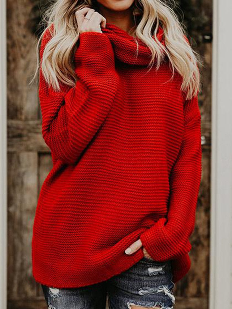 Turtleneck Autumn Winter Pullover Oversize Sweater