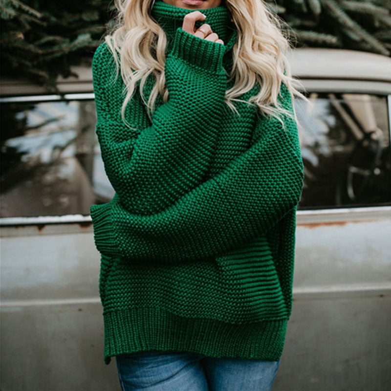 Turtleneck Autumn Winter Pullover Oversize Sweater