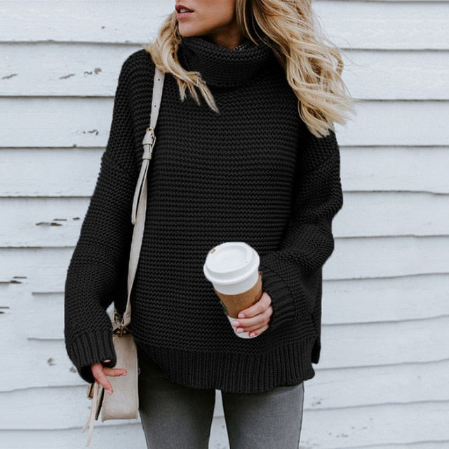 Turtleneck Autumn Winter Pullover Oversize Sweater