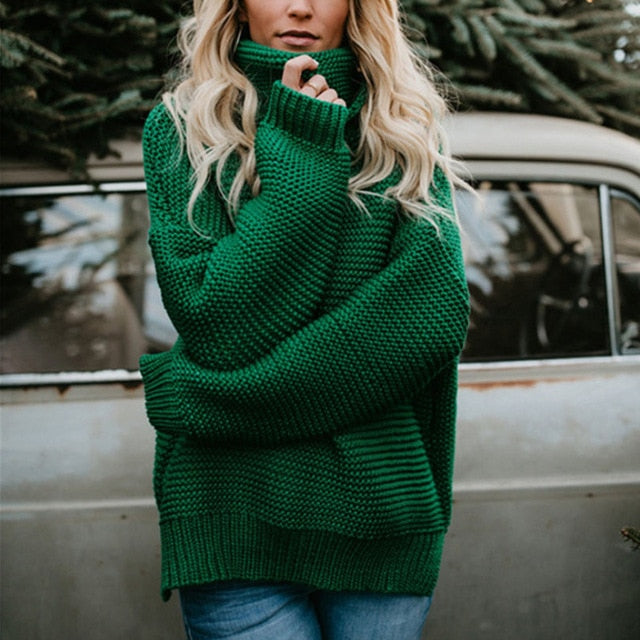 Turtleneck Autumn Winter Pullover Oversize Sweater