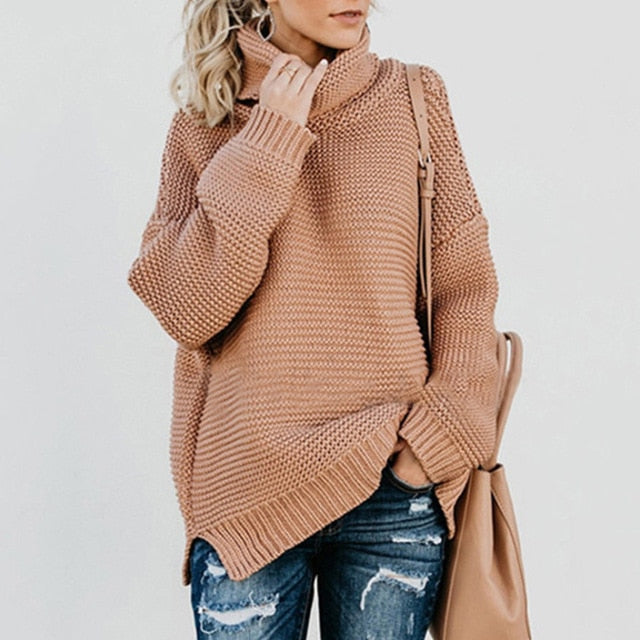 Turtleneck Autumn Winter Pullover Oversize Sweater