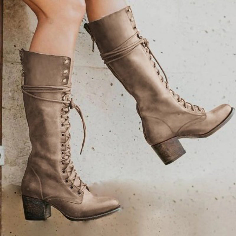 Tessa | Lace-Up Leather Boots