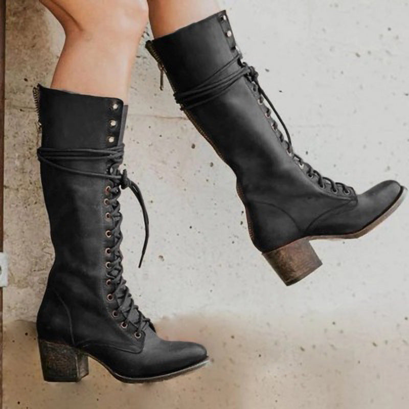 Tessa | Lace-Up Leather Boots