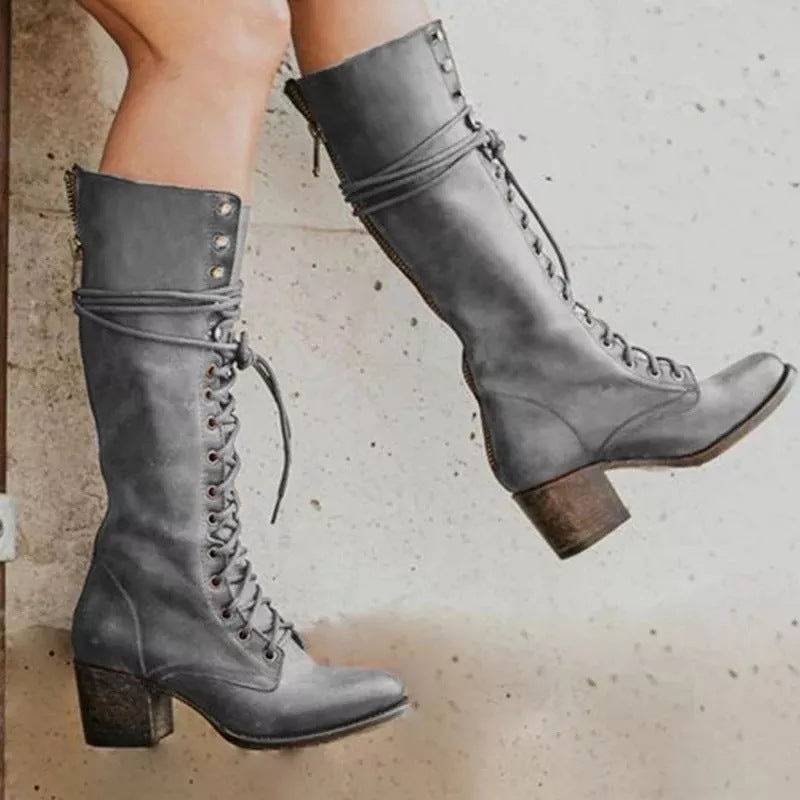 Tessa | Lace-Up Leather Boots