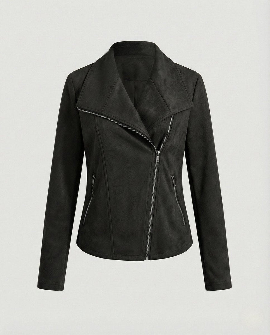 CORINNA | Suede-Look Moto Jacket